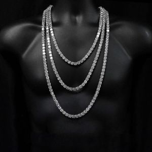 Wholesale long gold plated necklace for sale - Group buy 2020 Hip hop tennis chain necklace with cz paved for men jewelry with white gold plated long chain tennis necklace mens jewelry327G