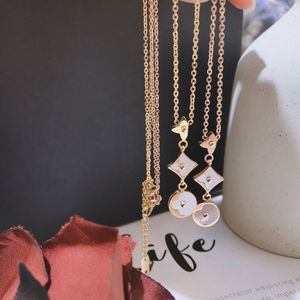 fashion women designer necklace choker chain rose gold plated stainless steel flower letter pendants statement jewelry x163