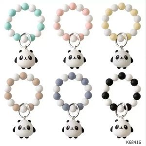 Desenhos animados silicone grânulos braceletes dedo brinquedos chaveiro cores cores pulseiras decoração keyring para bolsa de ombro bes121