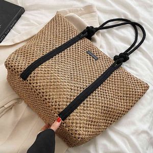 Letnia duża zdolność dla kobiet ręcznie robiona plaża dla kobiet 2022 Casual Travel Shopper Bag na ramię torebki