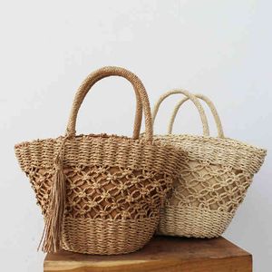 2022 New Retro Wicker Straw Shoulder Bags Summer Rattan Handbag Beach Straw Tote Bags