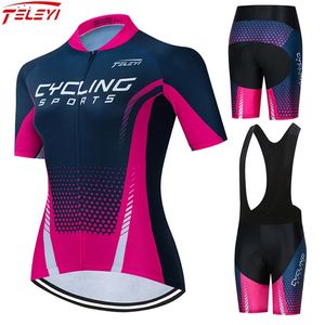 Teleyi Women's Cycling Clothing Summer Mountain Bike Clothing Team Bicycle Clothes Anti-UV Ropa Ciclismo#21 220423