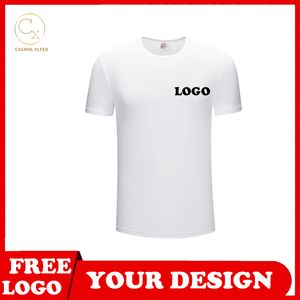 패션 제품 고급 모달 재료 화이트 티셔츠 남성의 맞춤형 인쇄 브랜드 텍스트 220616