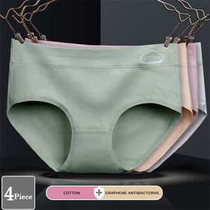 4 PCS/Lot Panties Kadın iç çamaşırı pamuk külot antibakteriyel iç çamaşırı nefes alabilen brifingler