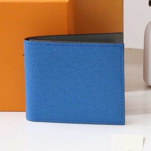 Neue Designer-Geldbörse 5A Hochwertige Herren-Kurzmappen aus echtem Leder Kartenhalter Mode blaue Damen-Geldbörse mit Münzfach Tasche M30795