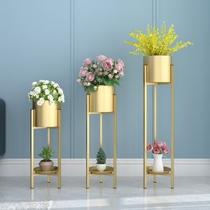 Nordic Moderne Wohnkultur Goldene Blumentopf Rack Metall Boden Typ Regal Für Innen Wohnzimmer Ornament Party Hochzeit Dekoration