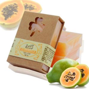 100g Natural Organic Herbal Green Papaya Whitening Handmade Soap Lightening Skin Remove Acne Moisturizing Cleansing Bath Soap2710