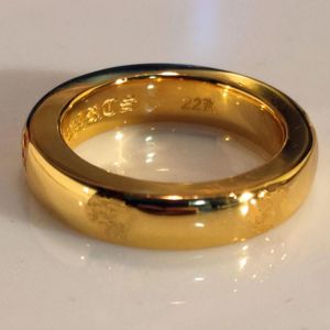 Anello in oro 22 carati con croce in argento 925 di design americano di alta qualità Anello rap hip hop personale per uomo e donna