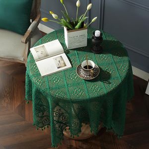 Einfarbige Leinen-Baumwoll-Tischdecke mit Quaste, wasserdicht, verdickt, rechteckige Tischdecke, Tapete, Hochzeitsdekoration