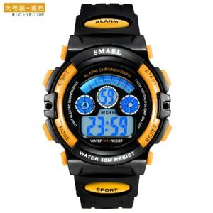 CWP Smael Kids Boys Boys Quartz Bilekleri Öğrenci Spor 50m Su Geçirmez Alarm Saat 0508 Çocuk Led Dijital A1