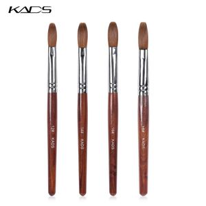 Wholesale Acrylic Nail Art Brush 100% Kolinsky Sable Pen Red Wood Round Flat Acrylic Brush for Nail Art for Gel Builder Tool254S