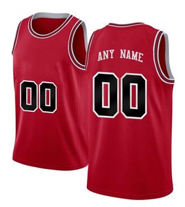 Tryckt Chicago Custom Diy Design Basketballtröja Anpassning Team Uniforms Skriv ut Personliga Any Name Number Mens Women Kids Youth Boys Red Jersey