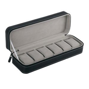 6 Slot Watch Box Portable Travel Zipper Case Collector Storage Jewelry 220624