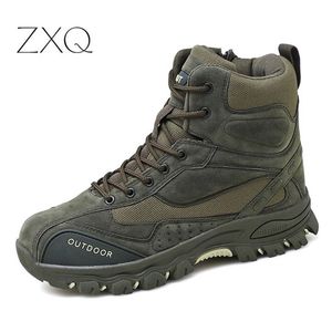 Vinter Ankelgummi Militärstridsmän Sneakers Casual Shoes Outdoor Work Safety Boots Man Y200915