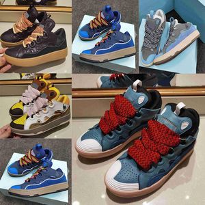 Designer's lace casual shoes style 90's extraordinary pressure containment Langfan sneakers Napa calfskin rubber shoes for men and women.