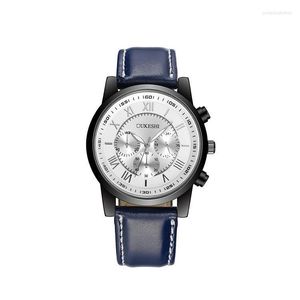 Нарученные часы мода красивые часы синий стеклянный мужской Quartz Quartz Student Boy Men Men Luxury Simple