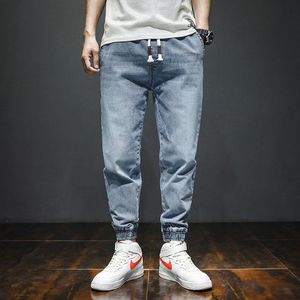 Herr jeans mode streetwear män stor storlek m-7xl tryckt designer denim last byxor slack botten joggar hip hop menmen's