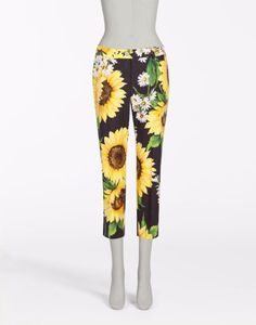 Pantalon féminin Capris Vintage Yellow Sunflowers imprimer le veau de veau pantalon Pantalon Femmewomen's