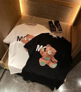 Women's T-Shirt designer 22s spring and summer new MOS non-standard cartoon teddy bear alphabet printing cute age reducing lovers loose short sleeves Y96N