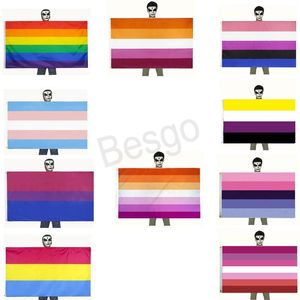 Lesbijski świąteczny baner transpłciowy gejowska flaga flagi patelni seksualne LGBT Rainbow Flags Banquet Party Garden Dekoracja Bannes BH6806 WLY