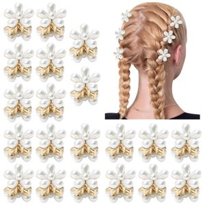 Hair Clips Barrettes Artificial Pearls Daisy Flower Mini Claw Bridal Wedding Bands Pins Decorative Accessories For Women Girls Teens amYvR