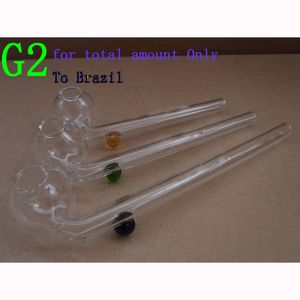 湾曲したガラスパイプ水ギセルオイルバーナーパイプ異なる色付きバランサーの水道パイプ喫煙ロゴga2