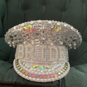 Berets Women Sequin Burning Silver Bride Military Hat Handmade Sailor Captain Sergeant Birthday Festival Part HatBerets