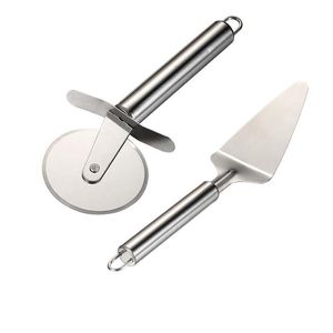 Wholesale sharp pizza cutter for sale - Group buy Pizza Cutter Wheel Server Set Super Sharp Slicer With Ergonomic Non Slip Handle Quality Stainless Steel Cutte Baking Pastry Too280p