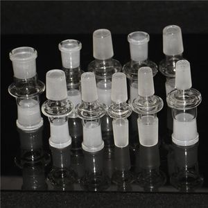Acessórios para fumantes de estilo de 10 Adaptador de vidro transparente fêmea fêmea de 14 mm 18 mm Conversor adaptador de vidro de vidro de articulação de 18 mm para tubos de água tigelas de slide