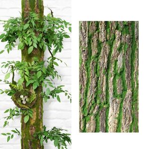 Decorative Flowers & Wreaths Simulation Plant Tree Bark Wall Decoration Balcony Garden Furniture Office Ornament Artificial Moss For Water P