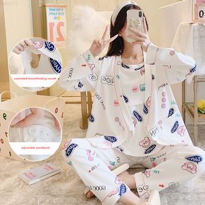 Sleep Lounge Summer Clothes For Pregnant Women Maternity Pajamas Nursi J220823