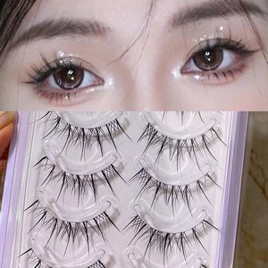 False Eyelashes Daily Eye Makeup Natural Fairy Cross Curling Lash Extension Beauty Big Eyes 5 Pairs Wispy Long EyelashesFalse