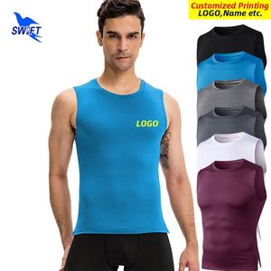 Camisa de mangas de mangas rápidas de gimnasia de personalización para hombres Fitness