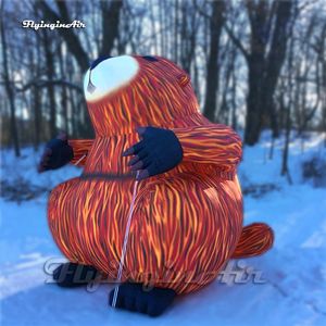 3m Cute Large Inflatable Beaver Model Cartoon Animal Mascot Castor Fiber Balloon For Outdoor Park And Zoo Decoration