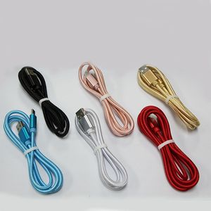 1M Type C 3ft Braided USB Charger Cable Micro V8 Cables Data Line Metal Plug Charging for Samsung Note 20 S9 Plus