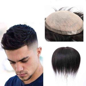 Halo Lady Toupee for Men Human Hair Pieces Hair Unit Wig Man Toupee European Replacement System med Tapes Clip Ins Half Machine H220512