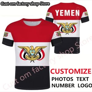 Iêmen camiseta DIY Nome personalizado gratuito Número Yem Tir Sirta Nação Bandeira Ye Islã República Árabe do país árabe impressão P O Roupas 220616