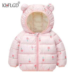 2022 New Autumn And Winter Children Lightweight Down Cotton Coat Boys And Girls' Warm Coat Baby Cute Cartoon Printed Coat J220718