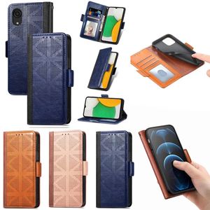 Premium Vegan Leather Wallet Cases For Samsung S22 Ultra Plus M52 5G A13 4G A33 A53 A03 Core A73 Credit ID Card Slot Business Book Men Male Flip Covers Holder Pouch