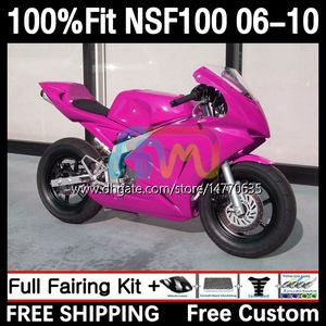 Fiberglasinjektion mögel kroppar för Honda NSF-100 NSF 100 karosseri 10dh.102 NSF100 06 07 08 09 10 NS-F100 2006 2007 2008 2009 2010 Glass Fiber Fairing Gloss Pink