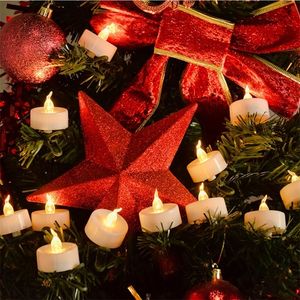 12X Candele elettroniche dell'albero di Natale Sfarfallio LED Luce del tè Funzionamento a batteria Lampada da comodino Lampada da notte senza fiamma Decorazioni per l'illuminazione del partito 220527