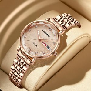 Ladies Watch Marke für Frauen Modes wasserdichte Uhren Datum Stahl Frauenarmband weibliche Uhr Relojes Para Mujer