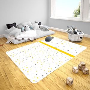 Dywany urocze żółte i szaro -gwiazdy model Model Baby Play Mat okrągły prostokątny dywan dla dzieci CrawlingCarpets CarpetsCarpets