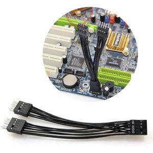 Computerkabel Anschlüsse Motherboard HD Audio-Verlängerungskabel 9Pin 1 Buchse auf 2 Stecker Y-Splitter Schwarz für PC DIY 10cm PackComputer