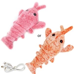 Electric Moving Cat Kickers Hummer Toy Realistic Wiggle Shrimp Plush Interactive Toys For Cats and Dogs Washable Cover 220510
