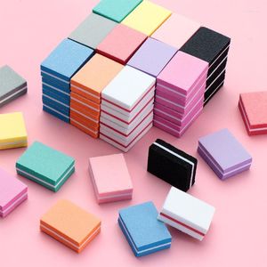 Файлы ногтей 10 шт. Лоты двусторонних мини-файлов блоки разноцветные шлифовальные шлифовки с губкой