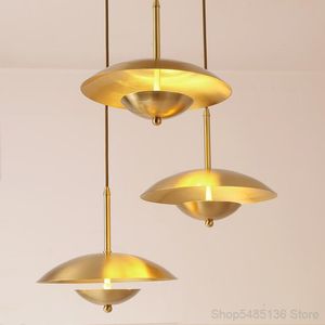 Anhängerlampen Nordische Messinglichter Vintage Industrial Lamp Restaurant Bar Hanging Study Room Living Küchenleuchten Anhänger