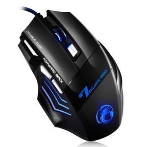 X7 Gaming Mice Computer Ergonomisk Mouse Wired 5500 dpi Silent Game Mouse Optisk Backlight PC Mause 7 Knapp för bärbar dator