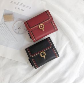 Wholesale three card for sale - Group buy Three Colors Wallet Card Holder Women Fold Coin Purse Arrival Small Purses Holder1