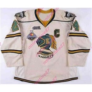 Chen37 C26 Nik1 2011 Jarred Tinordi London Knights Game Worn Jersey 2012 Memorial Cup Photo Match Team Letter Vintage Hockey Maglie Uomo Giovani donne